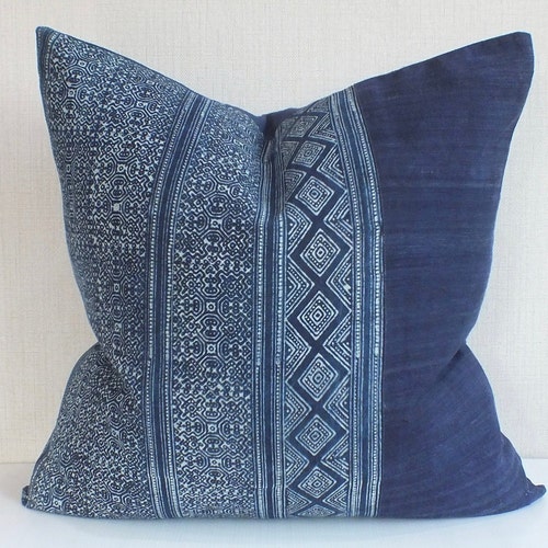 blue batik pillows