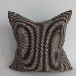 Brown white Striped Sofa Pillow Cover decorative Throw Cushions case Handmade Hand-woven Fabrics Accent Pillow Boho  Chom Thong  textiles