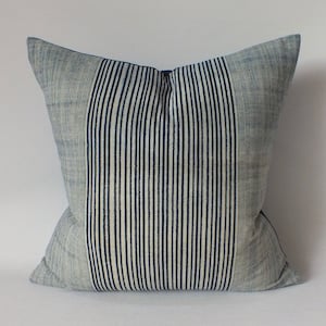 Indigo Batik light Blue Hmong Pillow Cover cushion ethnic textile Throw pillows Decorative Lumbar  Sofa Living room Home decor couch Accent