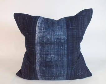 Indigo Batik Blue Hmong Pillow Throw pillows Decorative  Sofa Living-room Home decor euro sham pillows