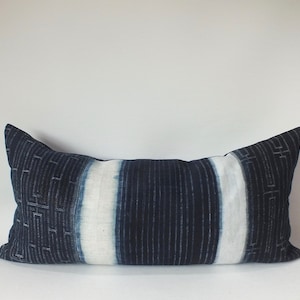 Blue sofa Throw bolster Pillow cover Indigo Navy Blue Cushion Case decorative Handmade ethnic Hmong fabric  cushions cover Frazada cushions