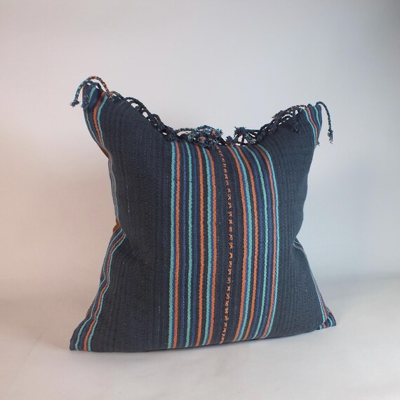 Buy Black Turquoise and Copper Cushion-cover Hand-woven Decorative