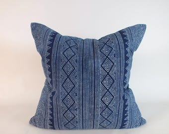 Sofa Cushions Indigo Batik Hmong Pillow  Throw-pillows Decorative Pillows Sofa Living room Home-decor