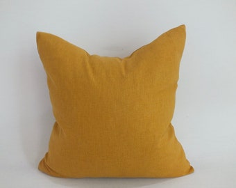 Mustard colour  Sofa Pillow Case Accent  throw decorative  ethnic Fabrics Handmade cushion-case Pillow-cover Hemp and cotton mixed textiles