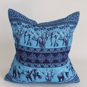 Blue  Elephant Pillow case throw Cushions decorative Pillows Sofa Cushions  ethnic Hmong pillowslip living room Bedroom cushions pillowcase