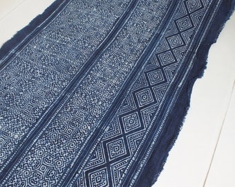 Hmong Fabric Batik Textiles Indigo blue  Tribal Fabric  Ethic textiles Table runner weddings birthdays Bed runners