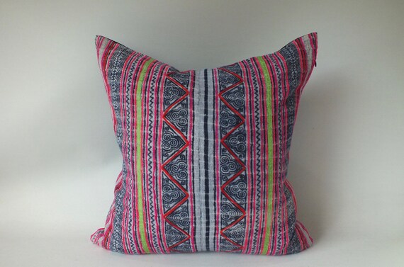 Pillow Boho Cushion Case Vintage Fabrics Decorative Throw Accent Pillow Cover Ethnic Hmong Fabric Home Decor Living Room Sofa Floor Pillows Etsy Canada