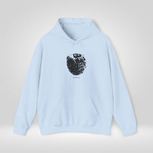 Black Raspberry Illustration Hoodie | Minimal Fruit Sketch, Monochrome