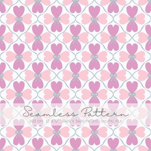 Valentine Hearts Seamless Pattern | Digital File For Commercial Use | Hand Drawn, Repeat Pattern Fabric | Digital Papers | Instant Download