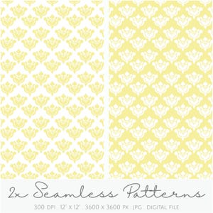 Yellow Seamless Pattern | Digital File For Commercial Use | Hand Drawn | Repeat Pattern | Digital Papers | Instant Download