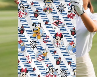 Disney Mickey Mouse Nautical Golf Towel, Captain Mickey Cruise Towel, Goofy Disney Vacation Beach Towel