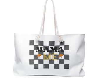 Regalo para mamá, Día de la Madre, regalo para ella, presente, bolso, bolso de fin de semana a cuadros Mama Me / letra life is wonderful