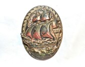 Hubley Ship Door Knocker Vintage 1920s Original Paint Cast Iron