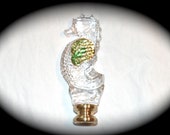 Waterford Seahorse Finial Crystal with Brass Ireland