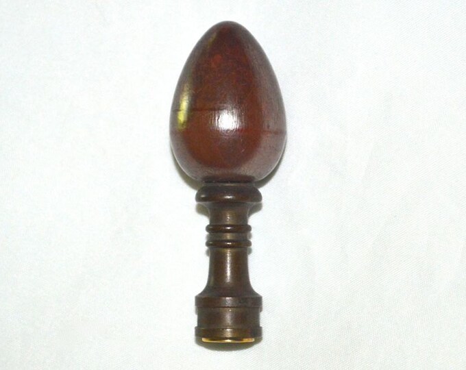 Brown Aladdin Lamp Finial 1950s Called Pear Wooden Etsy