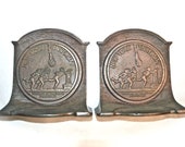 New York University Bookends PAIR 1920s Cast Iron