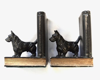 Ronson Scotty Bookends Pair Vintage 1930s