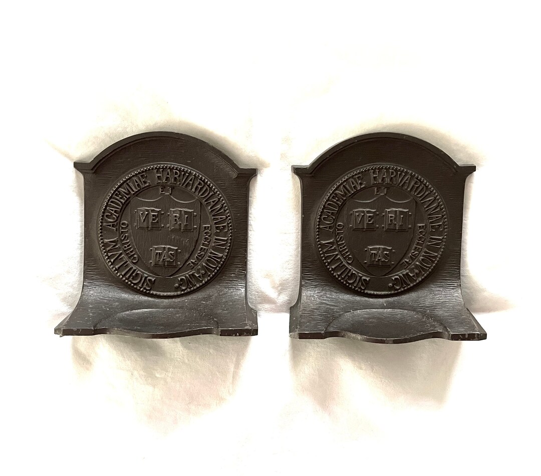 Harvard University Bookends Bradley & Hubbard Bronze Pair Etsy