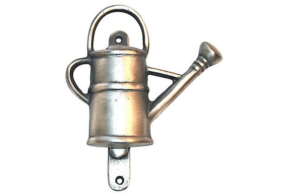 Garden Watering Can Door Knocker In Solid Silvery Pewter Etsy