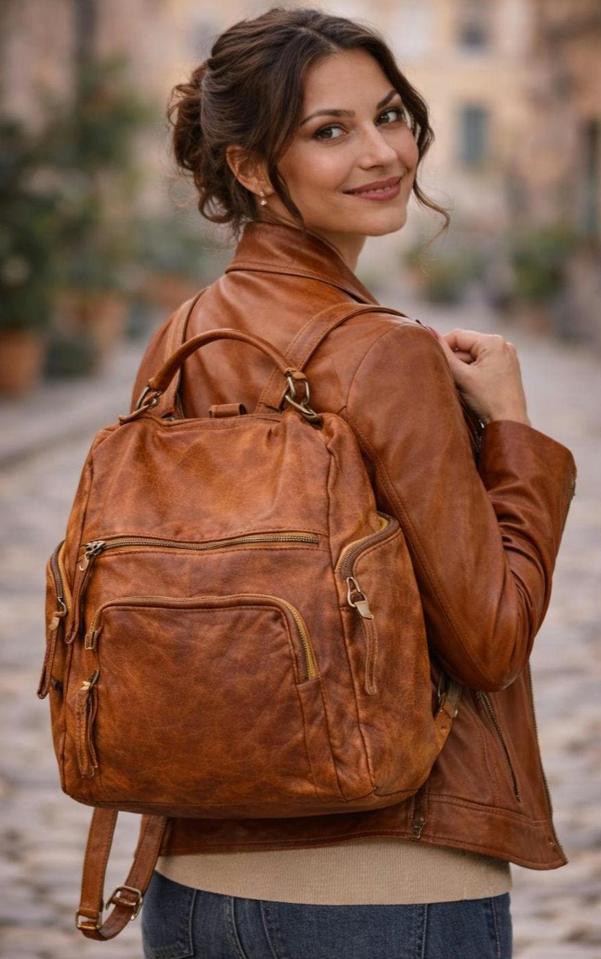 Sugar Boo Brown Soft Leather Backpack Almost Perfect main image 4