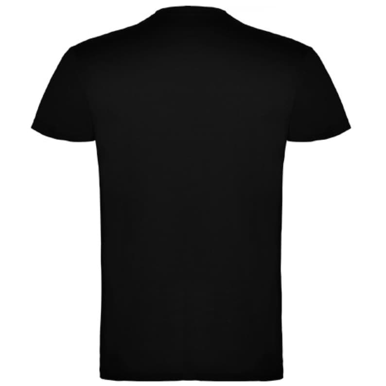 May include: A solid black t-shirt with short sleeves. The shirt has a crew neck and is made of a soft, opaque material. The back of the shirt is visible, showing the simple, classic design.