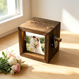 Custom Photo Flipbook Animation Box | Personalized Wooden Photo Box with Light | Anniversary Gift for Him, Valentine Gift