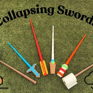 Collapsing Sword STL Files – 6 Expandable Fidget Toy Designs (Digital Download)