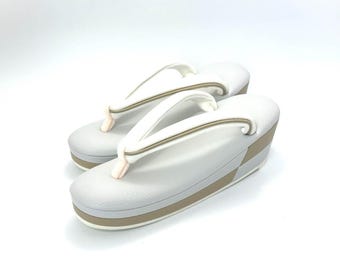 Japanische Ichimatsu Nezu-Cha Hellgrau- und Teekarierte Zori-Regensandalen für Damen