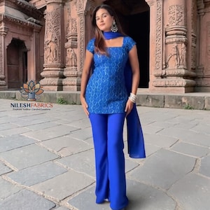 Womens Royal Blue Pants Suit - Etsy