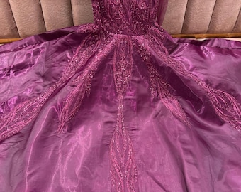 Tremendous Purple Pink Designer Gown for Girls | Luxury Party Wear Ball Gown