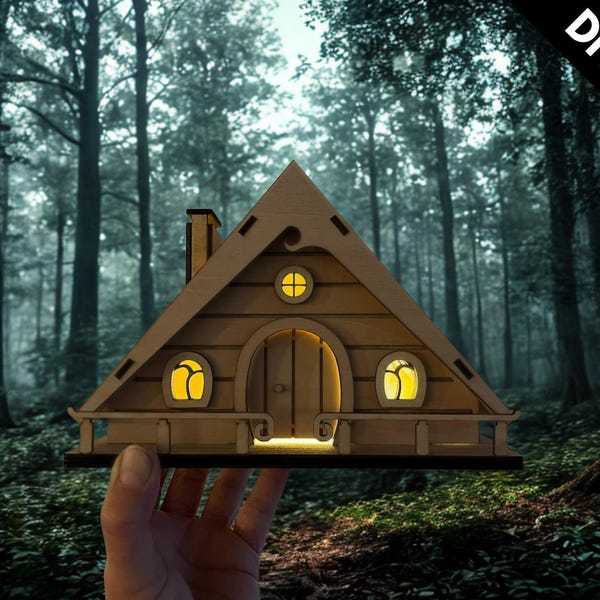 DIY Feenhaus-Bausatz - Feengartenhaus aus Holz mit Solardach - Ellie