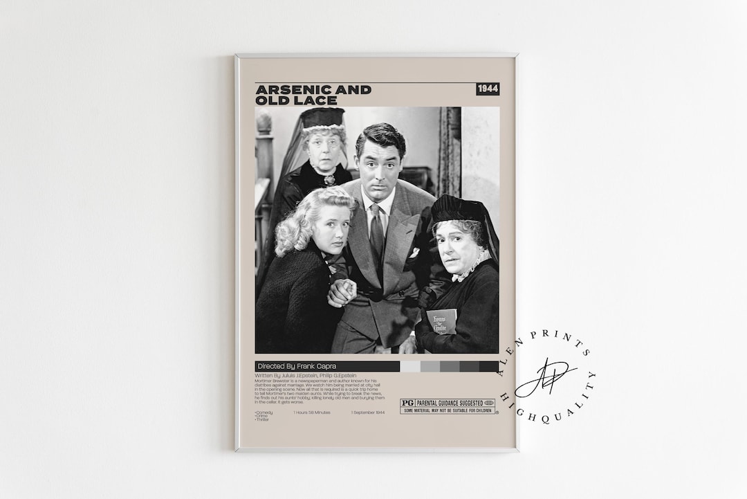 Arsenic and Old Lace Poster, Retro Movie Print, Midcentury Modern ...