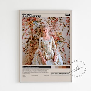 Affiche Marie-Antoinette, impression de film rétro, affiche de film Mid-Century moderne, minimaliste, affiche d'émission de télévision rétro, oeuvre d'art minimaliste, affiche de film
