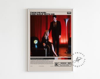 Twin Peaks: Fuego camina conmigo, Impresión de película retro, Póster de película retro de mediados de siglo, Póster de película minimalista, Póster de película de culto