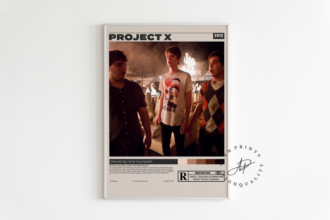 Project X Poster, Retro Movie Print, Midcentury Modern, Minimalist ...