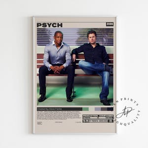 Psych Poster, Psych Tv Series, Retro Movie Print, Midcentury Modern,Retro TV Show Poster, Minimalist Movie Poster, Custom Movie Poster