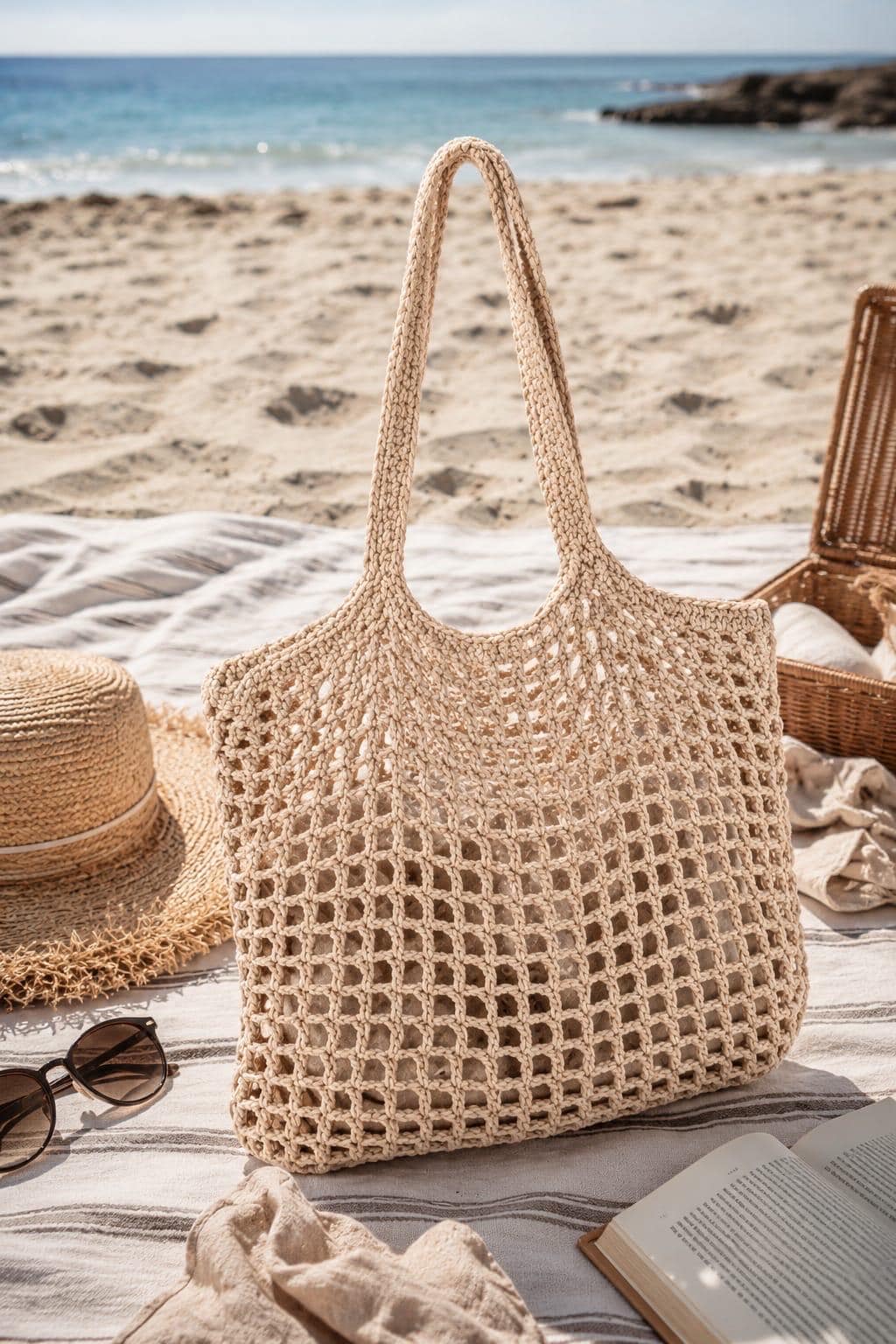 33 Crochet Purses and Bags To Make at Home: Fresh Patterns for Everyday Carryalls 22 Crochet Beach Bag