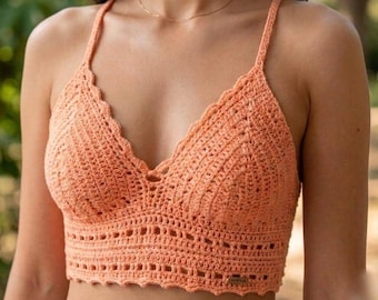 Beginner Crochet Bralette Pattern | Triangle Crop Top Tutorial (PDF Download)