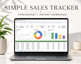 Sales Tracker Google Sheets | Small Business Profit Analysis, Sales Management & Performance Dashboard Template | Income and Expense Tracker