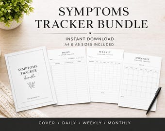 Symptom Tracker Printable Chronic Illness Journal Pain Log Medication Trigger Tracker Wellness Planner Daily Mental Health A4 A5 PDF Inserts