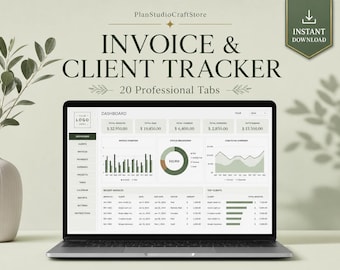 Invoice Tracker & Payment Manager for Google Sheets, Invoice Generator Template, Small Business Client CRM, Customer Payment Dashboard Tax