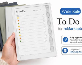 reMarkable Move To Do List Template, Hyperlinked Productivity Planner (Digital)