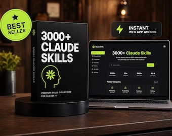 Claude AI Agent Web App: 3000+ Claude Skills  Gemini Native Setup | 300+ Specialized Agents  Business Automation Toolkit v2 Instant Download