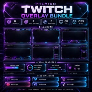 Twitch Goal Widget | Glowing Progress Bar For Subs Followers & Tips | Animated Stream Ticker Overlay StreamElements OBS Twitch Goal Widget