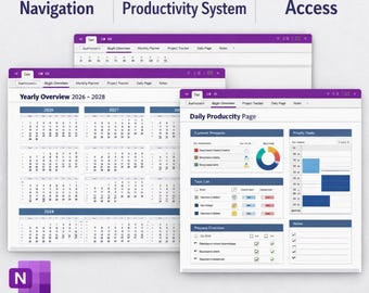 OneNote Inspired Planner in DOCS Format | 2026–2028 Digital Project Manager | Hyperlinked Word Notes Planner | Task & Productivity System