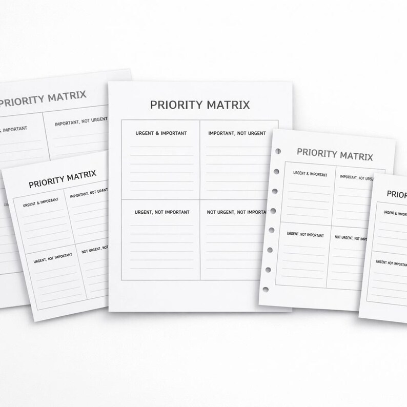 Eisenhower Matrix Printable, Priority Decision Task Organizer Printable ...