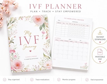 Printable IVF Planner & Tracker PDF | Fertility Journal, Medication Log, Cycle Calendar, Conception Organizer | A4, Letter Size Download