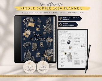 Kindle Scribe Planner 2026 2027,Ultimate Digital Templates for Colorsoft,Premium Daily Weekly Monthly Journal Notebook Productivity Pack PDF