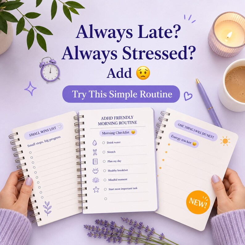 ADHD Morning Routine Printable PDF | Daily Reset Planner for Adults ...