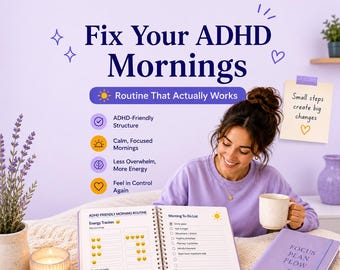 ADHD Morning Routine Printable PDF | Daily Reset Planner for Adults | Neurodivergent Productivity | Instant Download